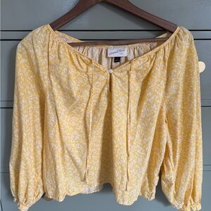 Universal Thread Yellow Floral Blouse